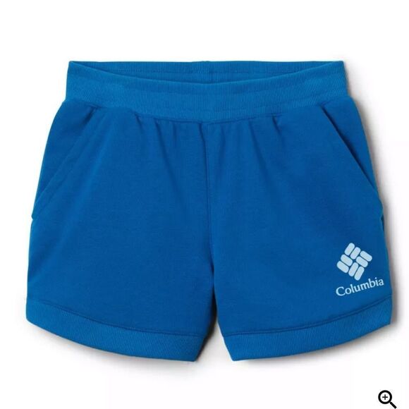 New COLUMBIA Blue White Logo French Terry Short XL - Picture 1 of 7
